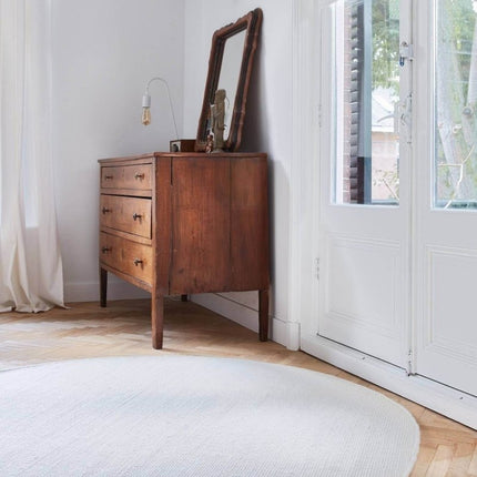 Rond vloerkleed wollen Wit - Cobble Stone - Vloerkledenloods