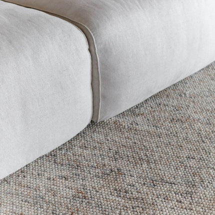 Rond Wollen Vloerkleed Beige/Wit Gemeleerd Vik - Vloerkledenloods