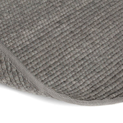 Rond Wollen Vloerkleed Donkergrijs Vik - Vloerkledenloods