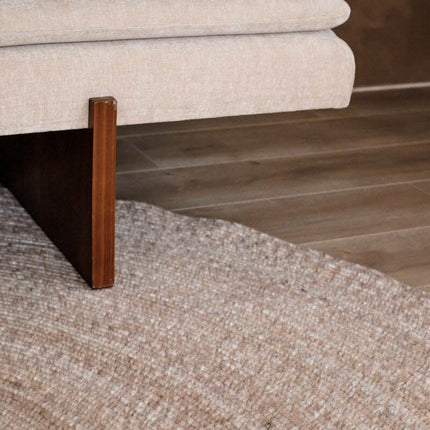 Rond wollen vloerkleed Gapo beige - Vloerkledenloods