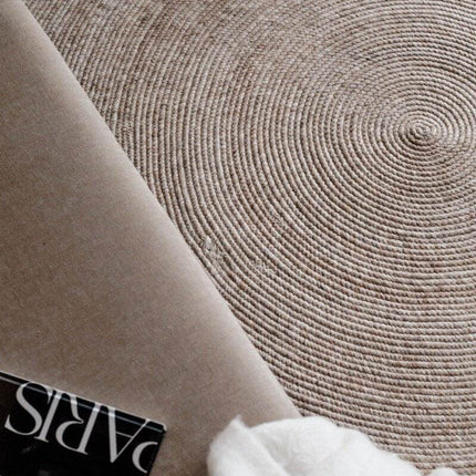 Rond wollen vloerkleed Gapo beige - Vloerkledenloods