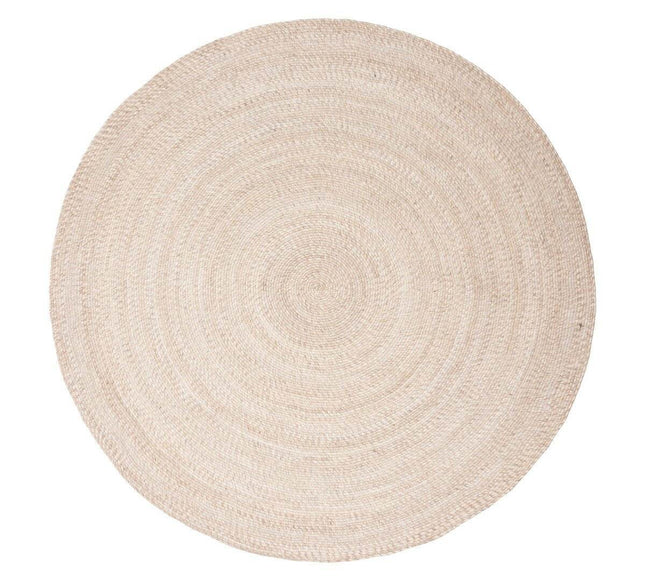 Rond wollen vloerkleed Gapo beige - Vloerkledenloods