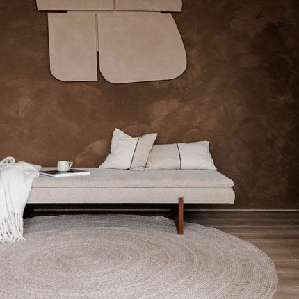 Rond wollen vloerkleed Gapo beige - Vloerkledenloods
