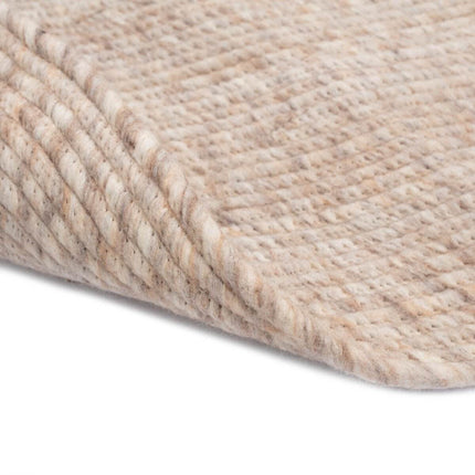 Rond wollen vloerkleed Gapo beige - Vloerkledenloods