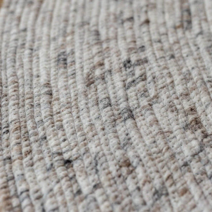 Rond wollen vloerkleed Gapo beige/wit gemeleerd - Vloerkledenloods