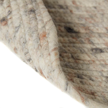 Rond wollen vloerkleed Gapo beige/wit gemeleerd - Vloerkledenloods