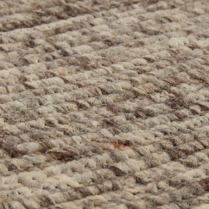 Rond wollen vloerkleed Gapo grijs gemeleerd - Vloerkledenloods