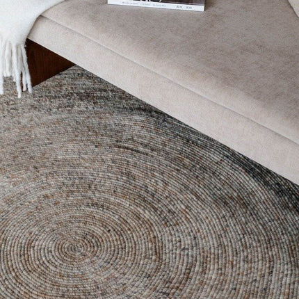 Rond wollen vloerkleed Gapo Grijs/Bruin Gemeleerd - Vloerkledenloods