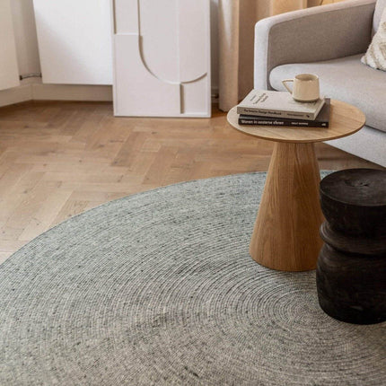 Rond wollen vloerkleed Gapo groen - Vloerkledenloods