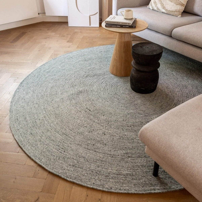Rond wollen vloerkleed Gapo groen - Vloerkledenloods