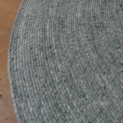 Rond wollen vloerkleed Gapo groen - Vloerkledenloods