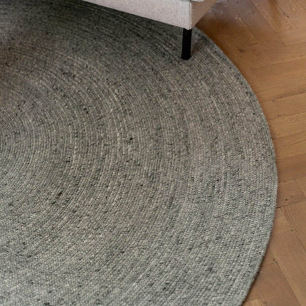Rond wollen vloerkleed Gapo groen - Vloerkledenloods