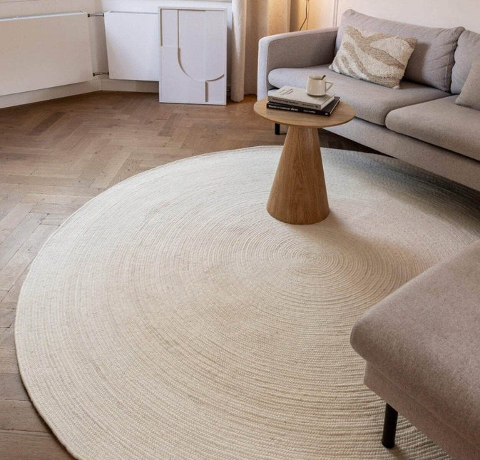 Rond wollen vloerkleed Gapo wit - Vloerkledenloods