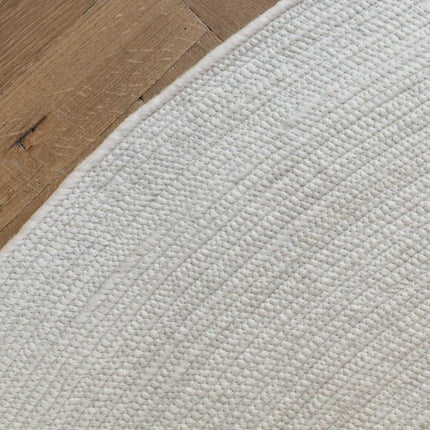 Rond wollen vloerkleed Gapo wit - Vloerkledenloods