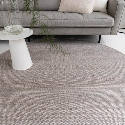 Rond Wollen Vloerkleed Grijs/Beige Vik - Vloerkledenloods