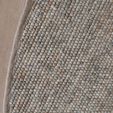Rond Wollen Vloerkleed Grijs/bruin gemeleerd Vik - Vloerkledenloods