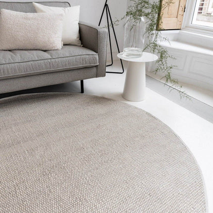 Rond Wollen Vloerkleed Ivoor wit Vik - Vloerkledenloods