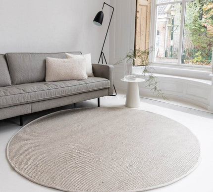 Rond Wollen Vloerkleed Ivoor wit Vik - Vloerkledenloods