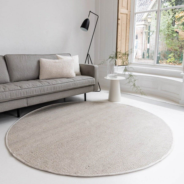 Rond Wollen Vloerkleed Ivoor wit Vik - Vloerkledenloods