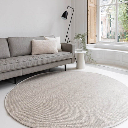 Rond Wollen Vloerkleed Ivoor wit Vik - Vloerkledenloods