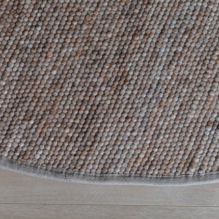 Rond Wollen Vloerkleed Lichtbruin Vik - Vloerkledenloods