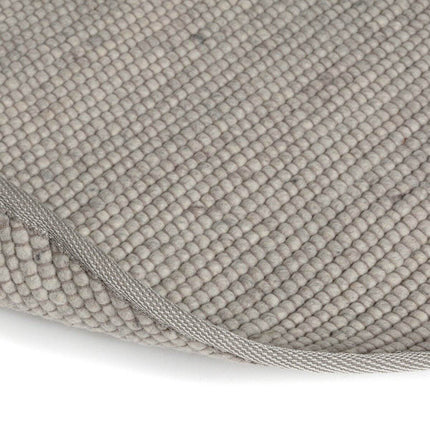 Rond Wollen Vloerkleed Lichtgrijs Vik - Vloerkledenloods