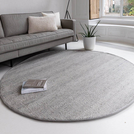 Rond Wollen Vloerkleed Lichtgrijs Vik - Vloerkledenloods