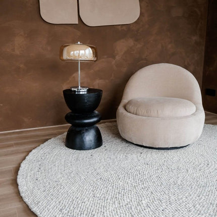 Rond Wollen Vloerkleed Palermo Beige/Grijs Eva Interior - Vloerkledenloods