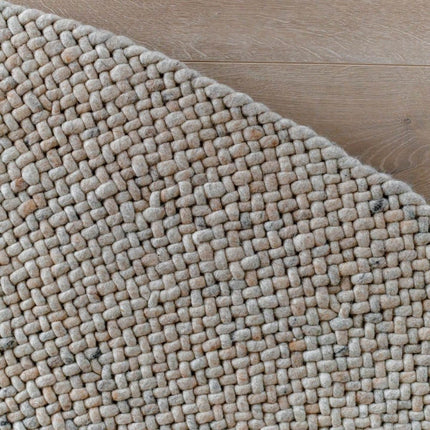Rond Wollen Vloerkleed Palermo Beige/lichtbruin Eva Interior - Vloerkledenloods