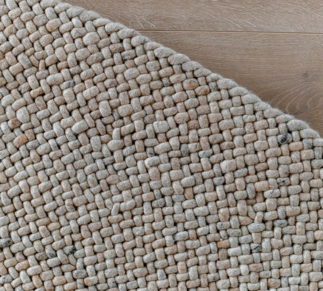Rond Wollen Vloerkleed Palermo Beige/lichtbruin Eva Interior - Vloerkledenloods