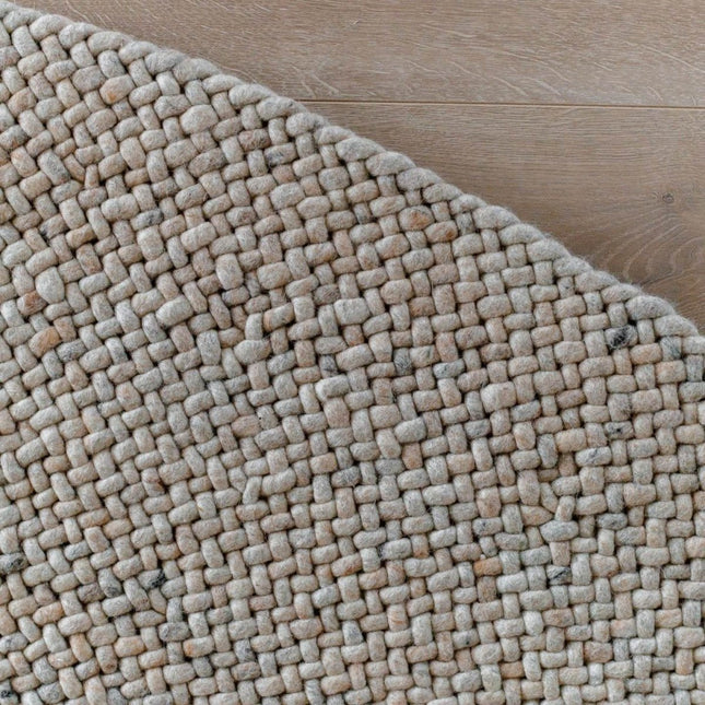 Rond Wollen Vloerkleed Palermo Beige/lichtbruin Eva Interior - Vloerkledenloods