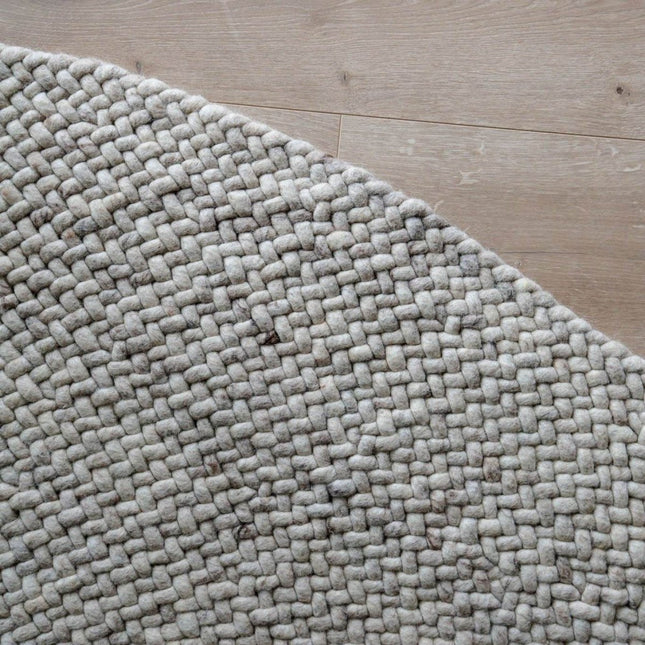 Rond Wollen Vloerkleed Palermo Beige/Taupe Eva Interior - Vloerkledenloods