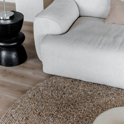 Rond Wollen Vloerkleed Palermo Bruin Gemeleerd Eva Interior - Vloerkledenloods