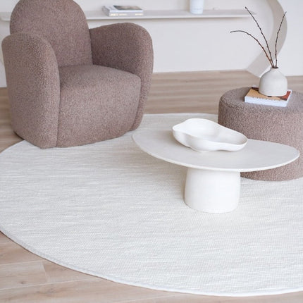Rond Wollen Vloerkleed wit Vik - Vloerkledenloods