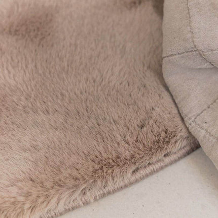 Rond Zacht Hoogpolig Vloerkleed Lux Beige / Taupe - Vloerkledenloods