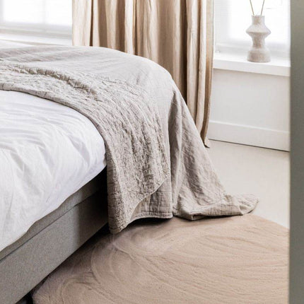 Rond Zacht Hoogpolig Vloerkleed Lux Beige / Taupe - Vloerkledenloods