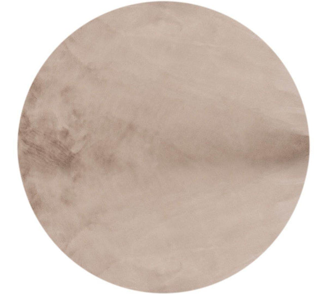 Rond Zacht Hoogpolig Vloerkleed Lux Beige / Taupe - Vloerkledenloods