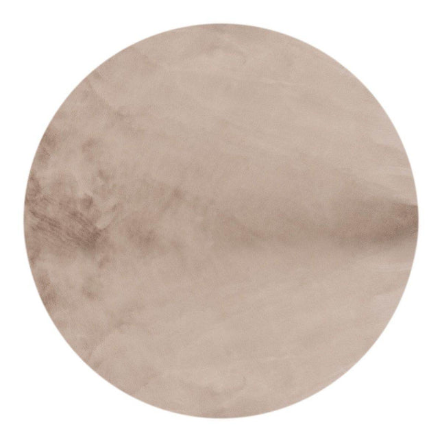 Rond Zacht Hoogpolig Vloerkleed Lux Beige / Taupe - Vloerkledenloods