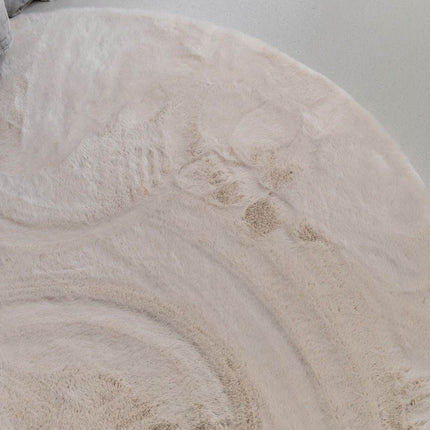 Rond Zacht Hoogpolig Vloerkleed Lux Creme - Vloerkledenloods