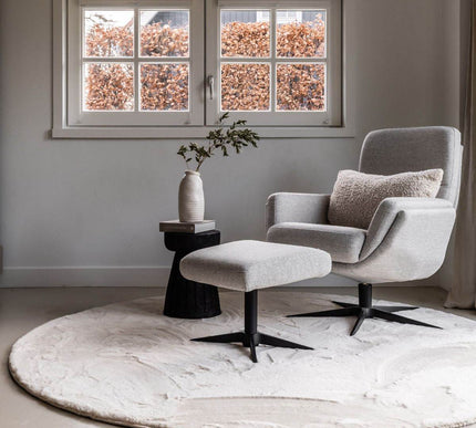 Rond Zacht Hoogpolig Vloerkleed Lux Creme - Vloerkledenloods