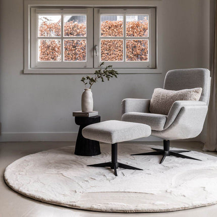 Rond Zacht Hoogpolig Vloerkleed Lux Creme - Vloerkledenloods