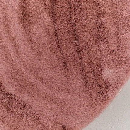 Rond Zacht Hoogpolig Vloerkleed Lux Oud Roze - Vloerkledenloods