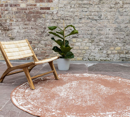 Rond Buiten vloerkleed sage - Roest-  dubbelzijdig - EVA Interior