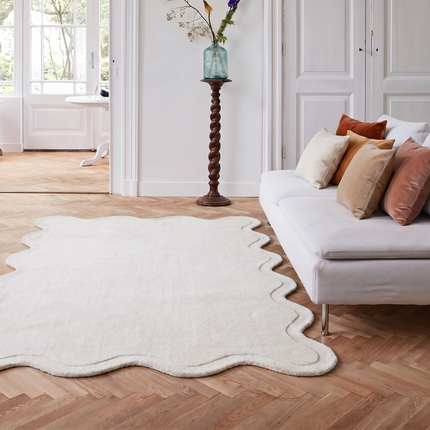Organisch wollen vloerkleed Scallop Creme Interieur05
