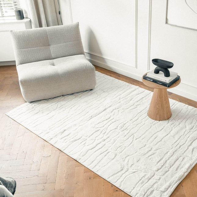 Scandinavisch vloerkleed Bjorn creme/wit - Vloerkledenloods