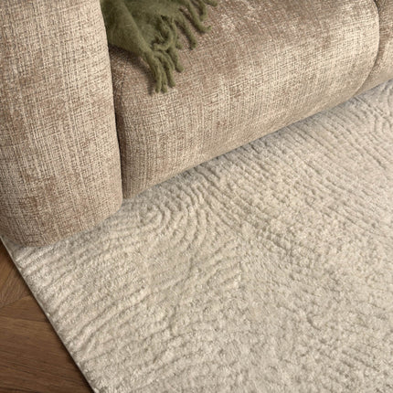 Scandinavisch vloerkleed Curve creme/wit - Vloerkledenloods