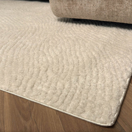 Scandinavisch vloerkleed Curve creme/wit - Vloerkledenloods