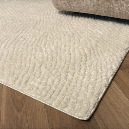 Scandinavisch vloerkleed Curve creme/wit - Vloerkledenloods