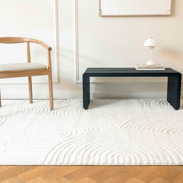 Scandinavisch vloerkleed Oskar creme/wit - Vloerkledenloods
