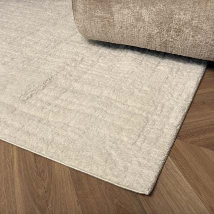 Scandinavisch vloerkleed Prent creme/wit - Vloerkledenloods